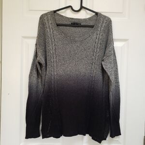 American Eagle Gray Black Ombre Wool Blend Open Knit Sweater